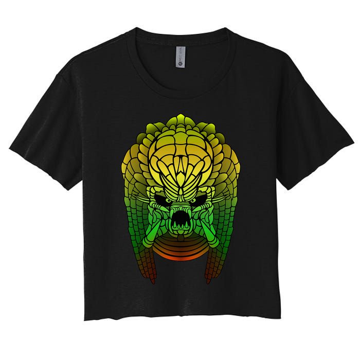 Yautja. Scifi Monster Design Women's Crop Top Tee