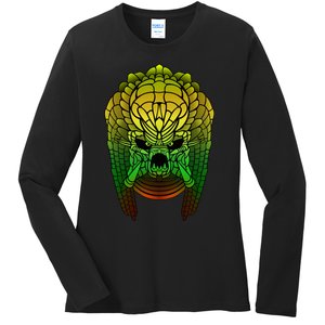 Yautja. Scifi Monster Design Ladies Long Sleeve Shirt