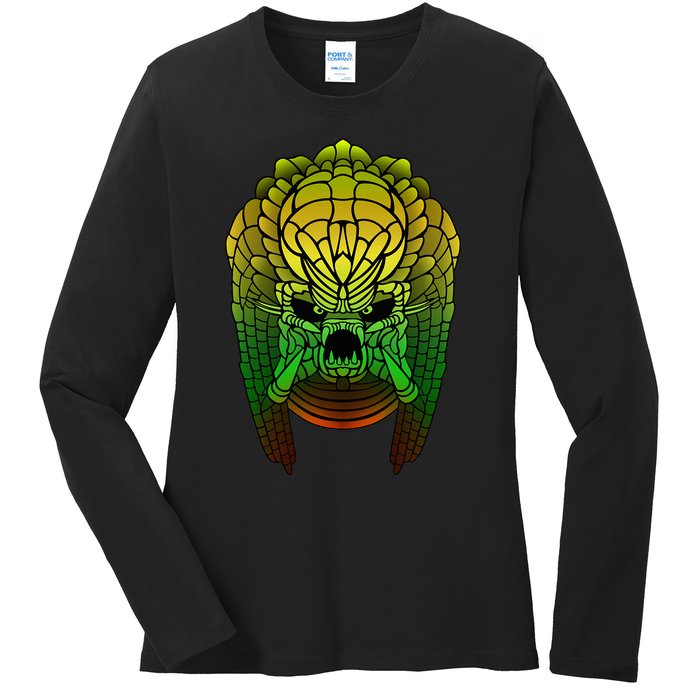 Yautja. Scifi Monster Design Ladies Long Sleeve Shirt