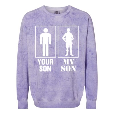 Your Son My Son Proud Soldier Officer Military Meaningful Gift Colorblast Crewneck Sweatshirt