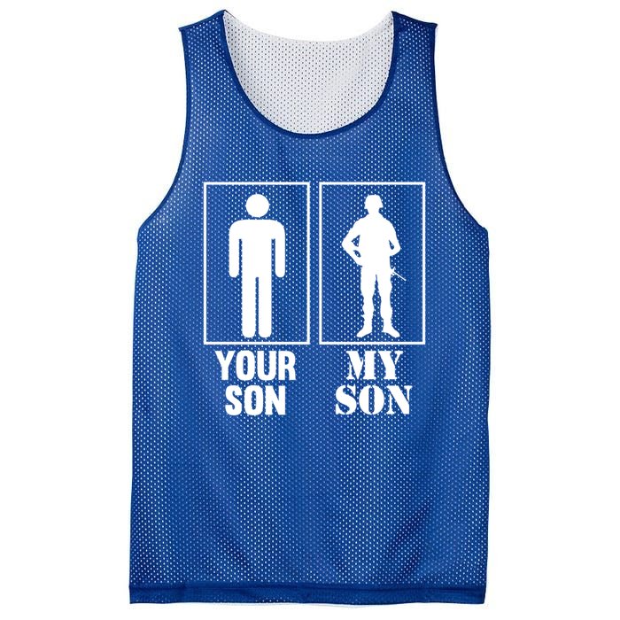 Your Son My Son Proud Soldier Officer Military Meaningful Gift Mesh Reversible Basketball Jersey Tank