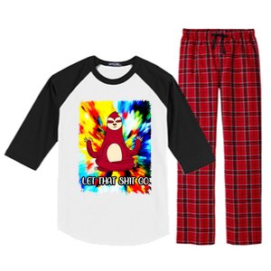 Yoga Sloth Meditation Watercolor Funny Gift Let That Shit Go Cute Gift Raglan Sleeve Pajama Set