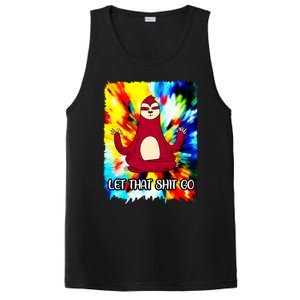 Yoga Sloth Meditation Watercolor Funny Gift Let That Shit Go Cute Gift PosiCharge Competitor Tank