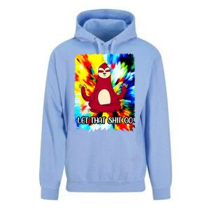 Yoga Sloth Meditation Watercolor Funny Gift Let That Shit Go Cute Gift Unisex Surf Hoodie