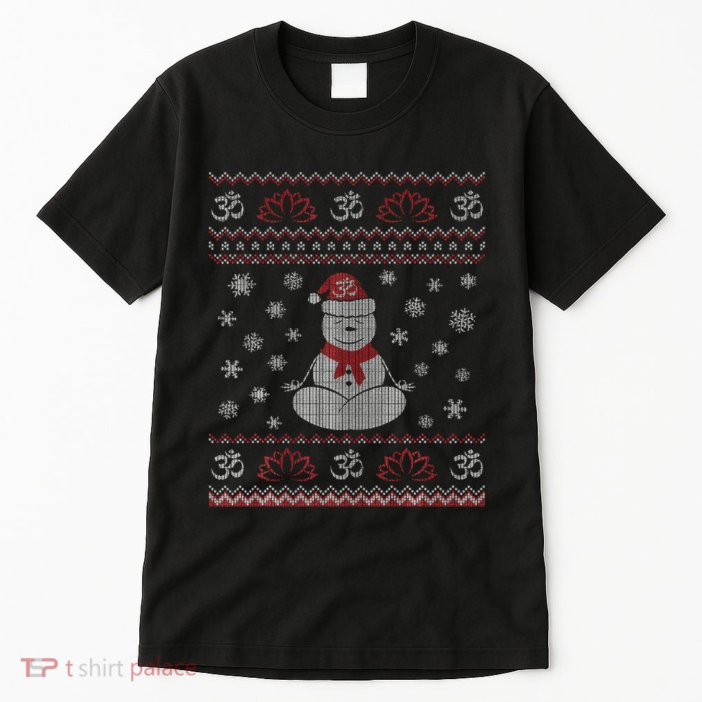 Yoga Snowman Meditating Lotus Pose Ugly Christmas Tall T-Shirt