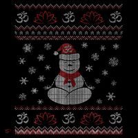 Yoga Snowman Meditating Lotus Pose Ugly Christmas 16 in Basic Backpack