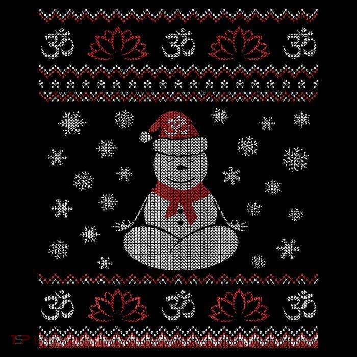 Yoga Snowman Meditating Lotus Pose Ugly Christmas 16 in Basic Backpack