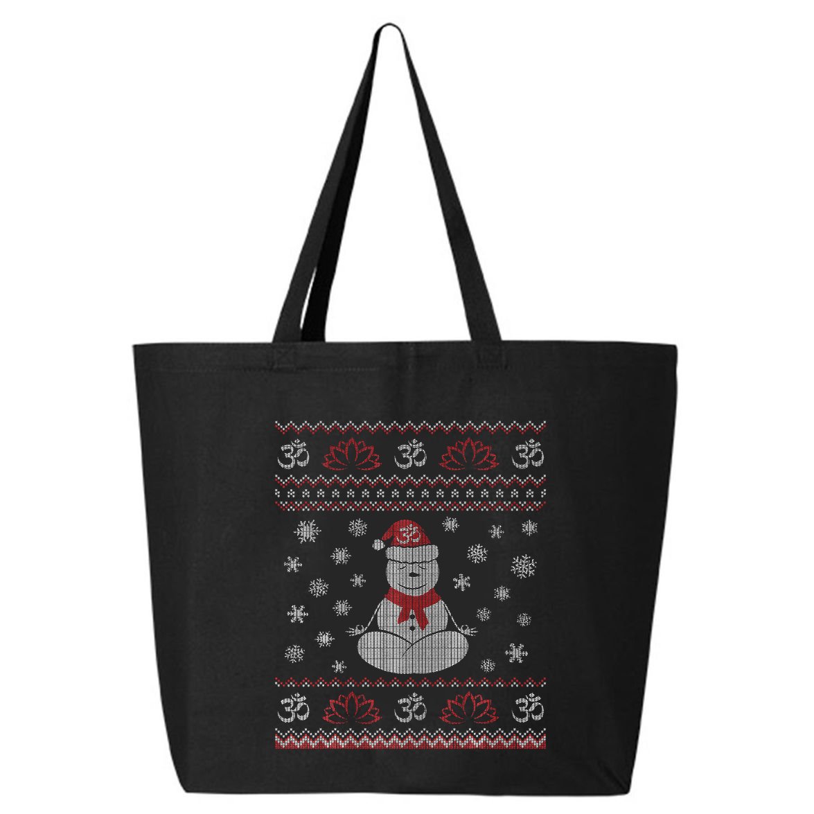 Yoga Snowman Meditating Lotus Pose Ugly Christmas 25L Jumbo Tote