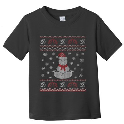 Yoga Snowman Meditating Lotus Pose Ugly Christmas Toddler T-Shirt