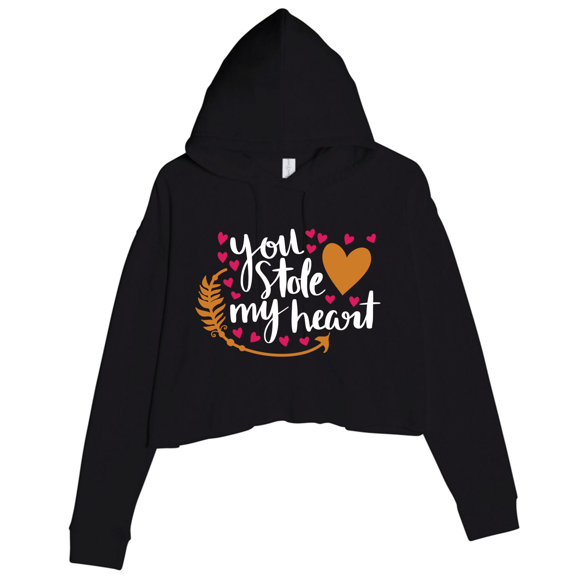 You Stole My Heart Crop Fleece Hoodie