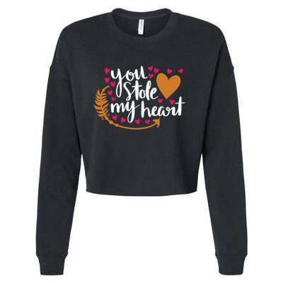 You Stole My Heart Cropped Pullover Crew