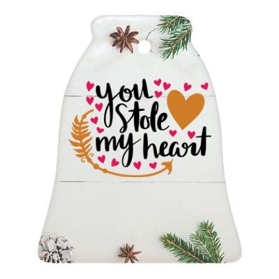 You Stole My Heart Ceramic Bell Ornament