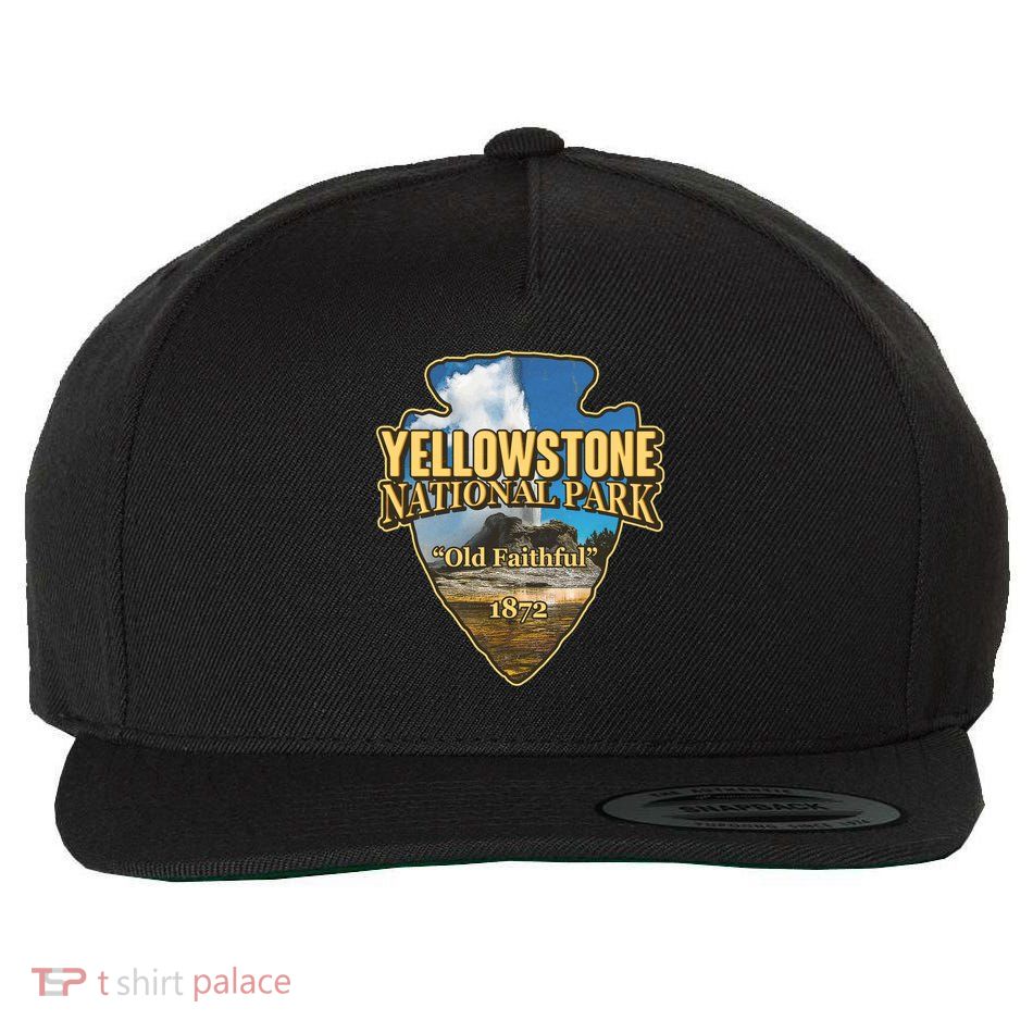 Yellow Stone National Park Old Faithful 1872 Arrow Head Wool Snapback Cap