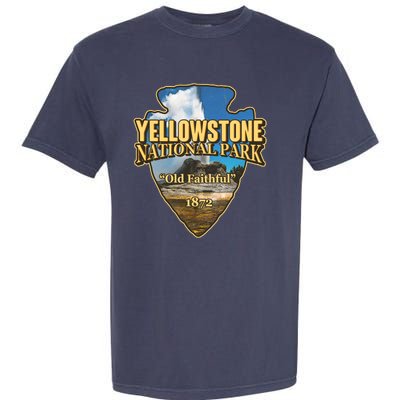 Yellow Stone National Park Old Faithful 1872 Arrow Head Garment-Dyed Heavyweight T-Shirt