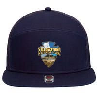 Yellow Stone National Park Old Faithful 1872 Arrow Head 7 Panel Mesh Trucker Snapback Hat