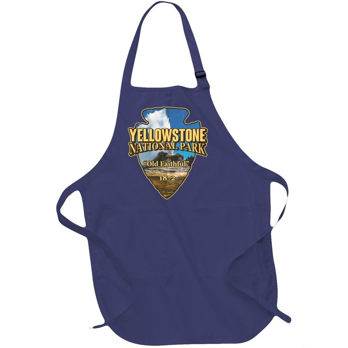 Yellow Stone National Park Old Faithful 1872 Arrow Head Full-Length Apron With Pockets