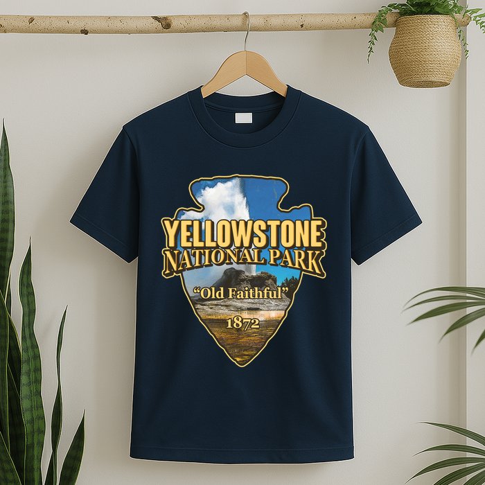 Yellow Stone National Park Old Faithful 1872 Arrow Head T-Shirt