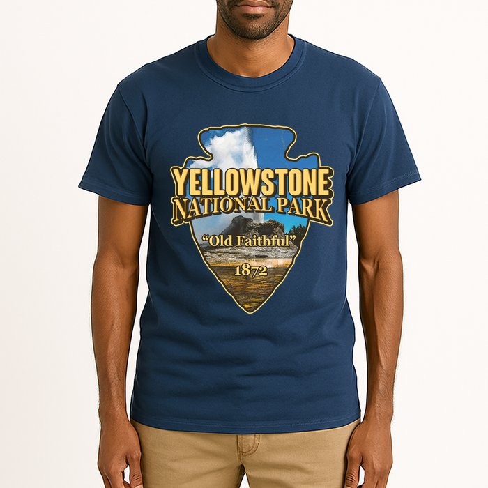 Yellow Stone National Park Old Faithful 1872 Arrow Head Tall T-Shirt