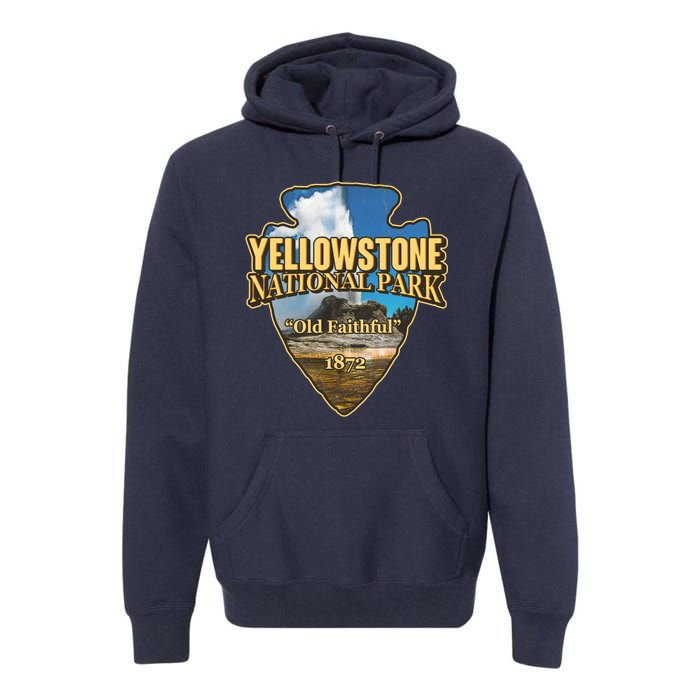 Yellow Stone National Park Old Faithful 1872 Arrow Head Premium Hoodie