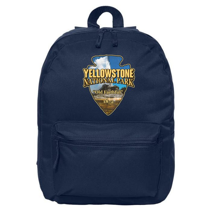 Yellow Stone National Park Old Faithful 1872 Arrow Head 16 in Basic Backpack