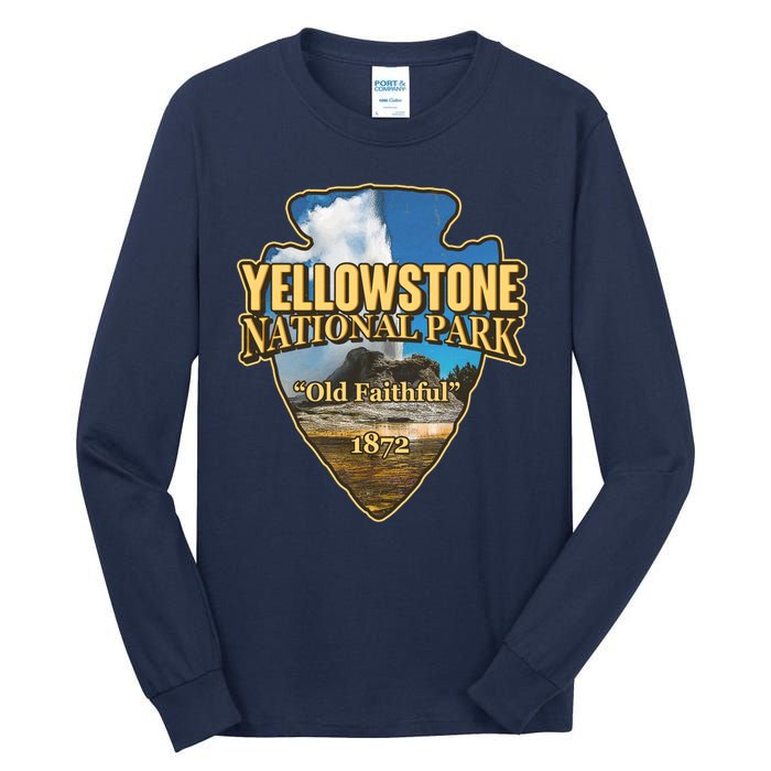 Yellow Stone National Park Old Faithful 1872 Arrow Head Tall Long Sleeve T-Shirt