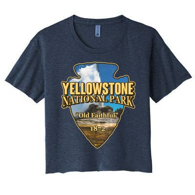 Yellow Stone National Park Old Faithful 1872 Arrow Head Women's Crop Top Tee