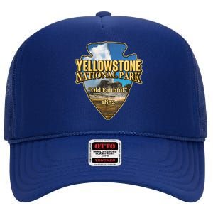 Yellow Stone National Park Old Faithful 1872 Arrow Head High Crown Mesh Back Trucker Hat