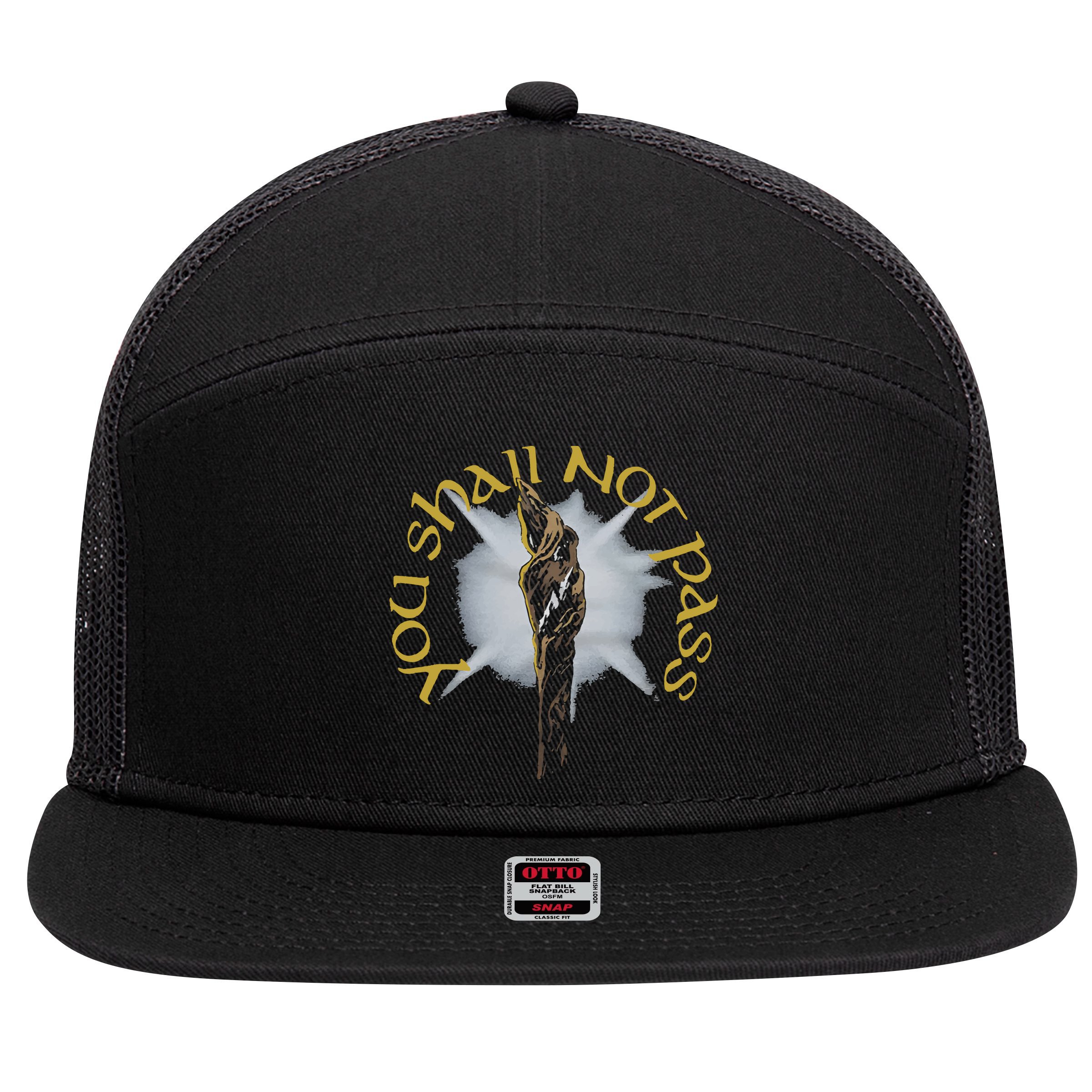 You Shall Not Pass 7 Panel Mesh Trucker Snapback Hat