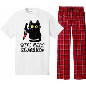 You Saw Nothing Black Cat Funny Halloween Pajama Set