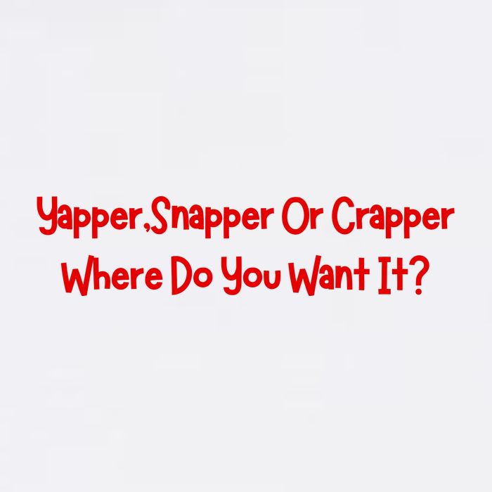 Yapper Snapper Or Crapper Where Do You Want It Bucket Hat