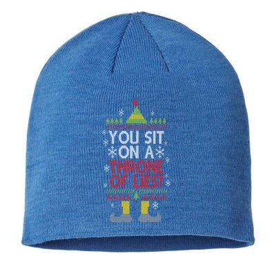 You Sit On A Throne Of Lies Christmas Movie Fake Santa Gift Sustainable Beanie