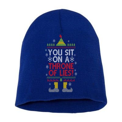 You Sit On A Throne Of Lies Christmas Movie Fake Santa Gift Short Acrylic Beanie