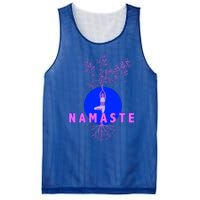 Yoga Silhouette Over Blue Circle Tree Roots Gift Mesh Reversible Basketball Jersey Tank