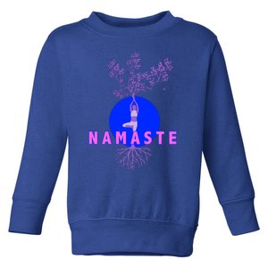 Yoga Silhouette Over Blue Circle Tree Roots Gift Toddler Sweatshirt