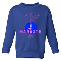 Yoga Silhouette Over Blue Circle Tree Roots Gift Toddler Sweatshirt