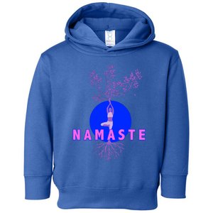 Yoga Silhouette Over Blue Circle Tree Roots Gift Toddler Hoodie