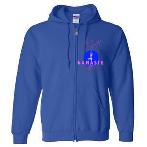 Yoga Silhouette Over Blue Circle Tree Roots Gift Full Zip Hoodie