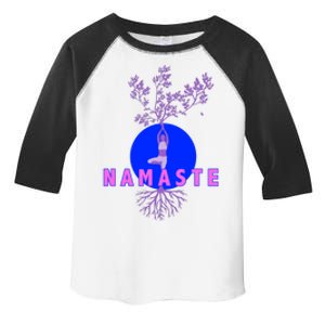 Yoga Silhouette Over Blue Circle Tree Roots Gift Toddler Fine Jersey T-Shirt