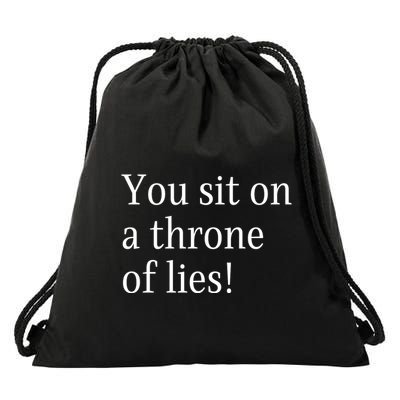 You Sit On A Throne Of Lies! Funny Christmas Sayings Drawstring Bag