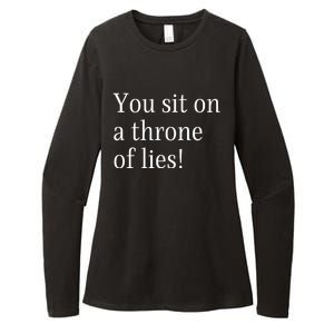 You Sit On A Throne Of Lies! Funny Christmas Sayings Womens CVC Long Sleeve Shirt