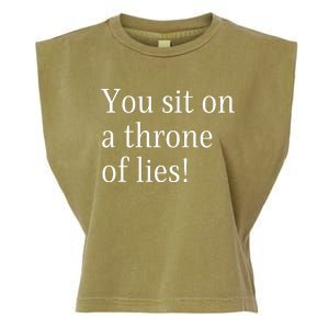 You Sit On A Throne Of Lies! Funny Christmas Sayings Garment-Dyed Women's Muscle Tee