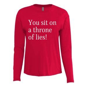 You Sit On A Throne Of Lies! Funny Christmas Sayings Womens Cotton Relaxed Long Sleeve T-Shirt