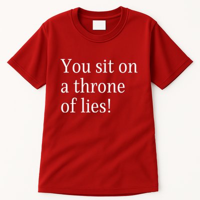 You Sit On A Throne Of Lies! Funny Christmas Sayings Tall T-Shirt