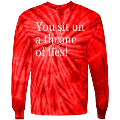 You Sit On A Throne Of Lies! Funny Christmas Sayings Tie-Dye Long Sleeve Shirt