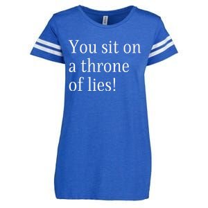 You Sit On A Throne Of Lies! Funny Christmas Sayings Enza Ladies Jersey Football T-Shirt