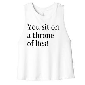 You Sit On A Throne Of Lies! Funny Christmas Sayings Women's Racerback Cropped Tank