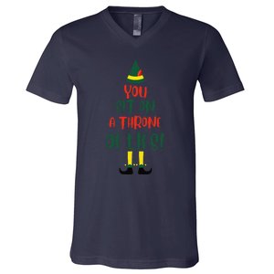 You Sit On A Throne Of Lies Quote Funny Christmas V-Neck T-Shirt