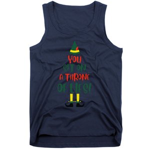 You Sit On A Throne Of Lies Quote Funny Christmas Tank Top