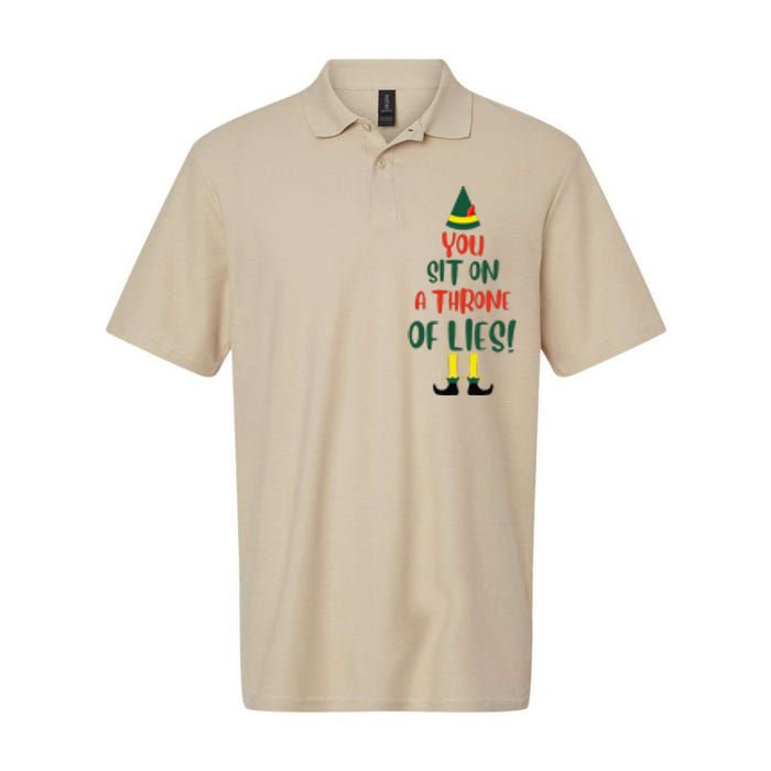 You Sit On A Throne Of Lies Quote Funny Christmas Softstyle Adult Sport Polo