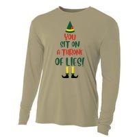 You Sit On A Throne Of Lies Quote Funny Christmas Cooling Performance Long Sleeve Crew